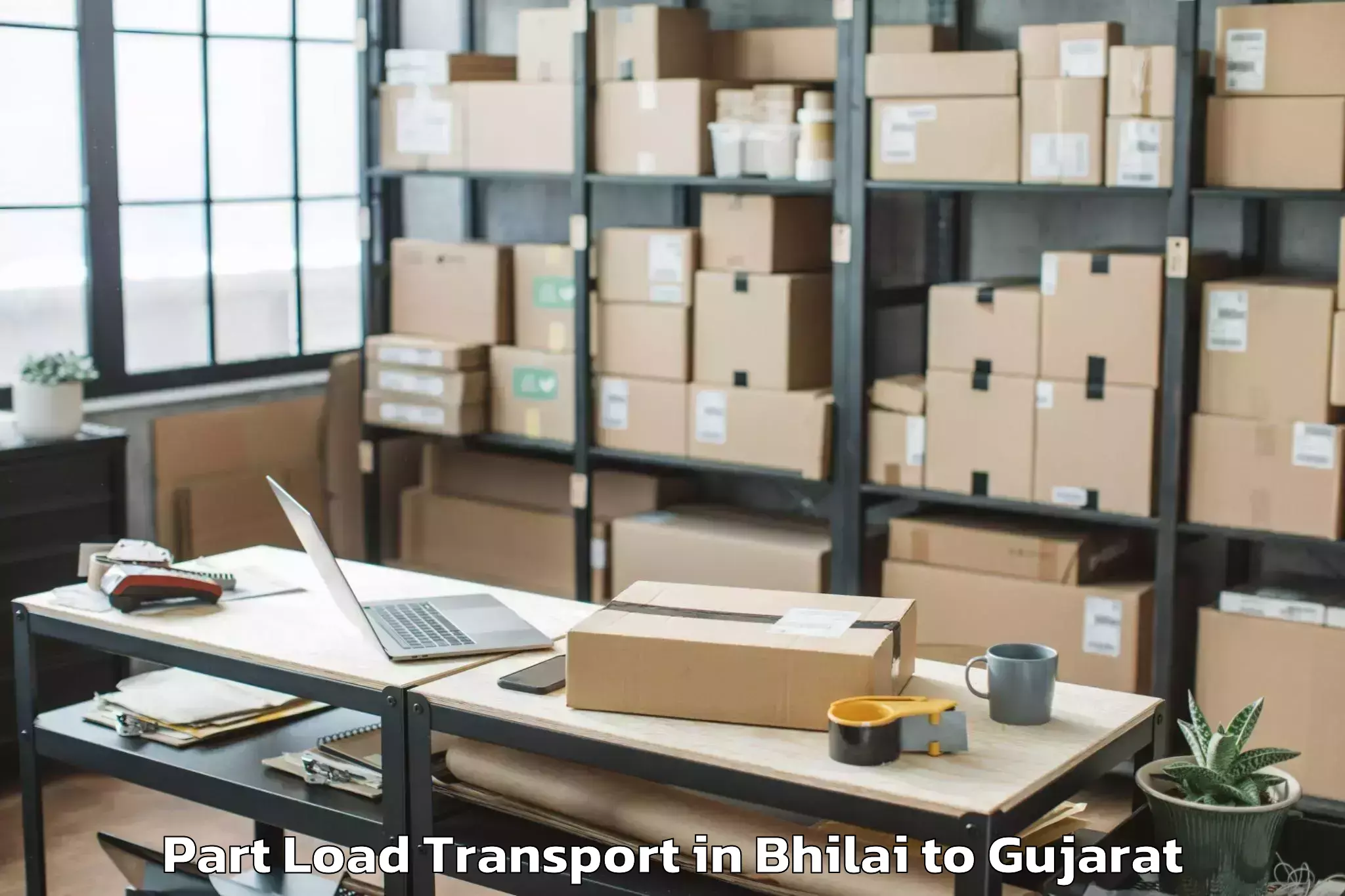 Trusted Bhilai to Amroli Part Load Transport